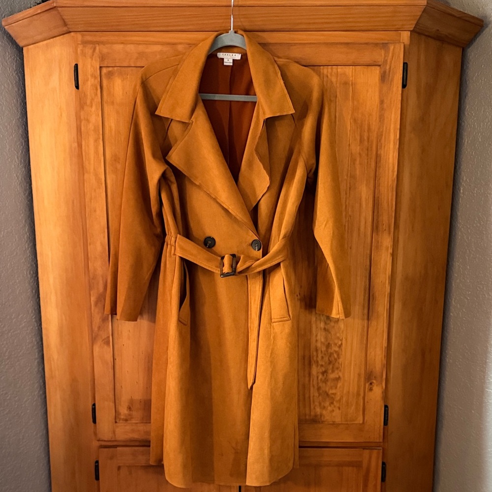 FAVLUX Women's Mustard Trench Coat